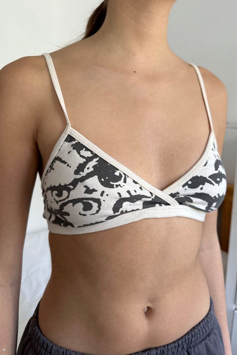 Soutien Gorge Brandy Melville Polina Eye Blanche Noir | GOE-61534566